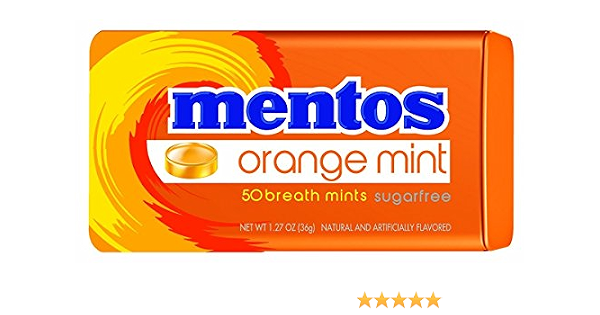 Mentos breath mints sugar free orangemint - 50 ct (073390006662)