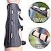 edealing Archery Arm Guard, Cowhide Leather Three Adjustable Straps Archer Protector Shooter Protection-Black