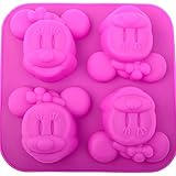 Silicone Cake Molds Disney - Silicone Mold DIY Handcraft Soap Making Cake Cupcake Chocolate Sugar Craft Fondant Ice Bakeware Tray (4 Holes Mini Mouse)