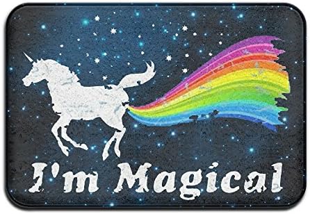 Soft Non-slip I'm Magical Unicorn In Rainbow Bath Mat Coral Rug Door Mat Entrance Rug Floor Mats For Front Outside Doors Entry Carpet 40 X 60 Cm.
