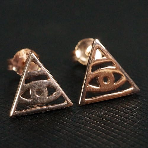 Amazon フリーメイソン プロビデンスの目 １８金ピンクゴールド加工 スターリングシルバー ピアス ペア ピアス 通販