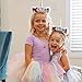 Zeroyoyo Glitter Hair Hoop Gold Unicorn Horn Ears Flower Headband Halloween Cosplay Costume Makeup Birthday Party Headdress