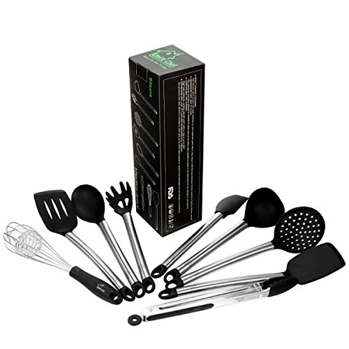 image for Silicone Kitchen Cooking Utensils Set for Nonstick, Umite Chef 9 PCS S