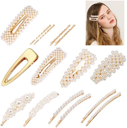 Pearls Hair Clip for Women,TOBATOBA 15 Pcs Gold Pearl Hair Barrettes Hair Pins Hair Accessories for Birthday Wedding Mother's Day Gift