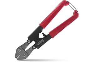 HOUSERAN Bolt Cutter 20 cm, Mini Bolt Cutter with Comfort Handle Grip, Safty Lock, Heavy Duty Bolt Cutter for Bolts, Steel Wi