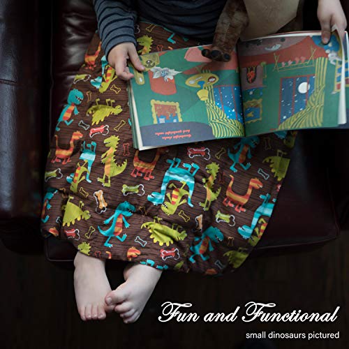 Calming Covers Weighted Blanket for Kids & Adult | Many Styles & Sizes | Made from Designer Fabrics and Weighted with Plastic Poly pellets (10 lbs 53 x 41, Space Cotton & Minky) - Thumbnail 5