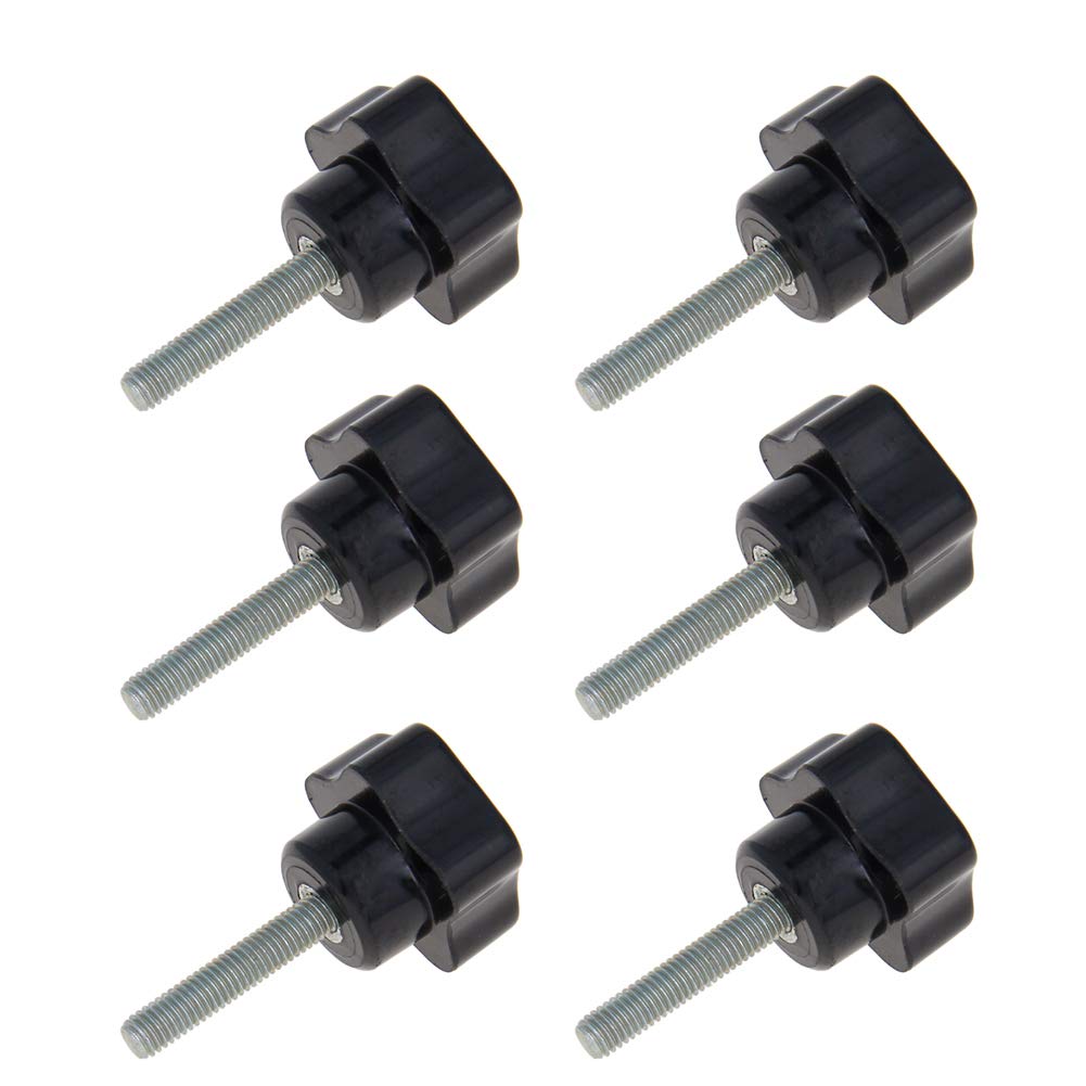 Othmro M6×30mm Male Thread Clamping Knobs Grip, 6pcs Thumb Screws Star Head Handle Knobs Tightening Screw Bakelite Knob