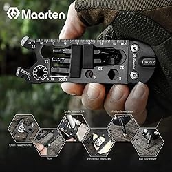 Maarten Bike Multitool, 20 in 1 Black EDC Outdoor