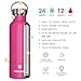 TOPOKO 25 oz Stainless Steel Vacuum Insulated Water Bottle, Keeps Drink Cold up to 24 Hours & Hot up to 12 Hours Leak Proof and Sweat Proof Large Capacity Sports Bottle Wide Mouth Metal Lid (Pink)