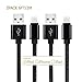 Lightning Cable, 6ft/2M Nylon Braided Lightning to USB Cables Charging&Sync Data Cords for iPhone X/8/8 Plus/7/7 Plus/6/6 Plus/6s/6s Plus/5/5s/SE iPad/iPod (Black,2-Pack)