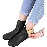 ITODA Waterproof PU Leather Socks Indoor Floor Thermal Socks with Fleece Lined Home Foot Low Cut Sock for Yoga Dance Sleeping