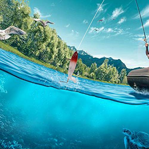 Yaootely 8 Pièces Séries10cm 13g Popper Flottant Leurre De Pêche Artificiel Appat Dur Queue Tournante De Wobbler…