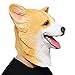 CreepyParty Corgi Dog Mask - Welsh Corgi Halloween Costume Latex
