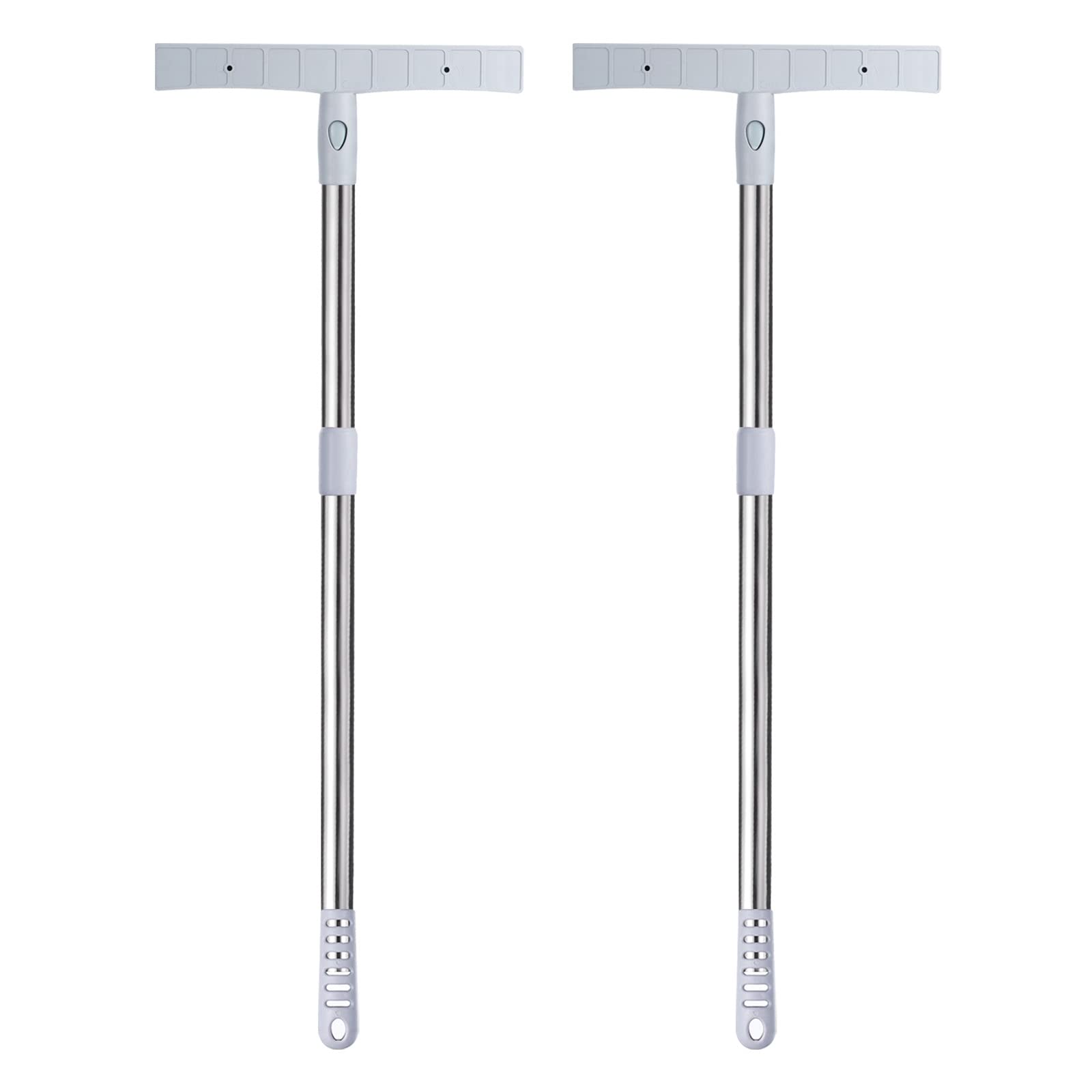 PATIKIL 32" Handheld Adjustable Sign Holder, 2Pcs Sign Stands Airport Pick Up Welcome Sign Tour Guide Pole for Sports Meeting Exhibition Ceremonies Stainless Steel, Silver