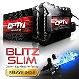 OPT7 Blitz 55W H13 Hi-Lo HID Kit - 5X Brighter - 4X Longer Life - All Bulb Colors and Sizes - 2 Yr Warranty [10000K Deep Blue Xenon Light]