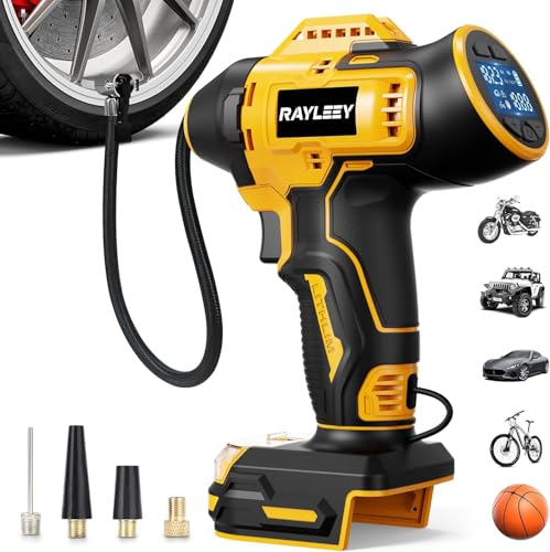 Tyre Inflator Portable Air Compressor for DeWalt 20v Max Battery Power,160PSI Cordless Portable Electric Air Pump with Digital Pressure Gauge for Car Motorcycles Bike Sport Ball Auto(No Battery)