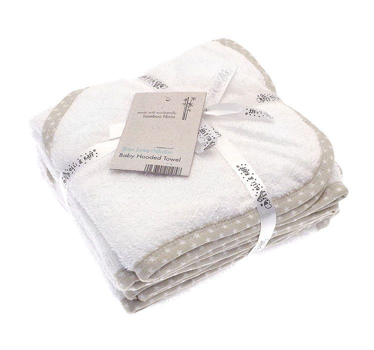 Pack of 2 Super Soft Hooded Baby Towels 70% Bamboo 30% Cotton Approx 75cm x 75cm Each