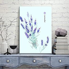 Watercolor Style Blue and Purple Lavender Flowers