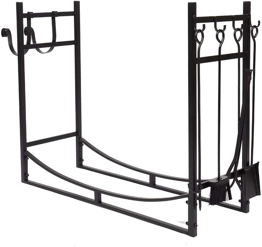 KKKKKK Estante de leña Alto, Estante de leña Soporte de Registro de