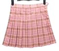 Gihuo Women's Schoolgirls High Waist A-Lined Pleated Plaid Mini Skirt