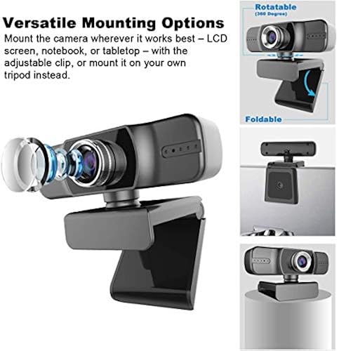 Webcam 1080P,FUVISION Computer Camera with Dual Microphone,Manual