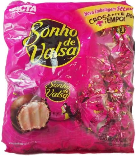 Bonbon Stuffed w/ Cashew Cream Covered w/ Chocolate - Bombom Recheado c/ Creme de Caju Coberto c/ chocolate - Sonho De Valsa 2.20lb. (1kg)