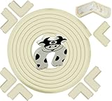 Edge & Corner Guard Set - EXTRA LONG 22.0ft Coverage Incl 8 PRE-TAPED Corners | Cream White | Sharp Edges Corner Protectors, Corner Cushion Protection - Door Slammer Stopper Included