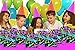 Birthday Galore Glow Light Neon 8.5 x 11 Inch Drawstring Goodie Bags For Party Favors - 10 Pack of Candy Treat Bags - Boys and Girls Kids Birthday Party Decorations
