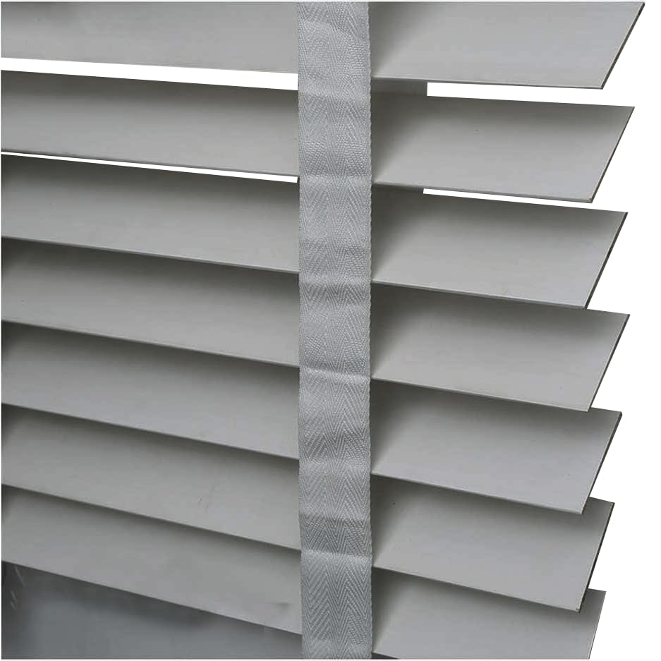 APEX FURNISHINGS Faux Wood Window Venetian Blinds-50mm Slats Grey Tape Trimmable Home Office Windows Blind (45cm x 150cm)