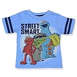 Sesame Street Toddler Boys Short Sleeve Tee (3T, Blue Street Smart)