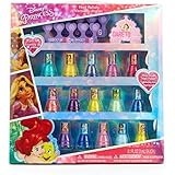 Townley Girl Disney Princess Peel-Off Nail Polish Gift Set for Kids, 18 Count