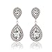 Rhinestone Crystal Teardrop Drop Dangle Earrings for Women Girls, Gold Plated Women's Bridal Wedding Party Bridesmaid Prom Jewelry
