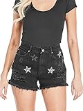 GUESS Factory Women's Amber Star-Embellished Denim Shorts