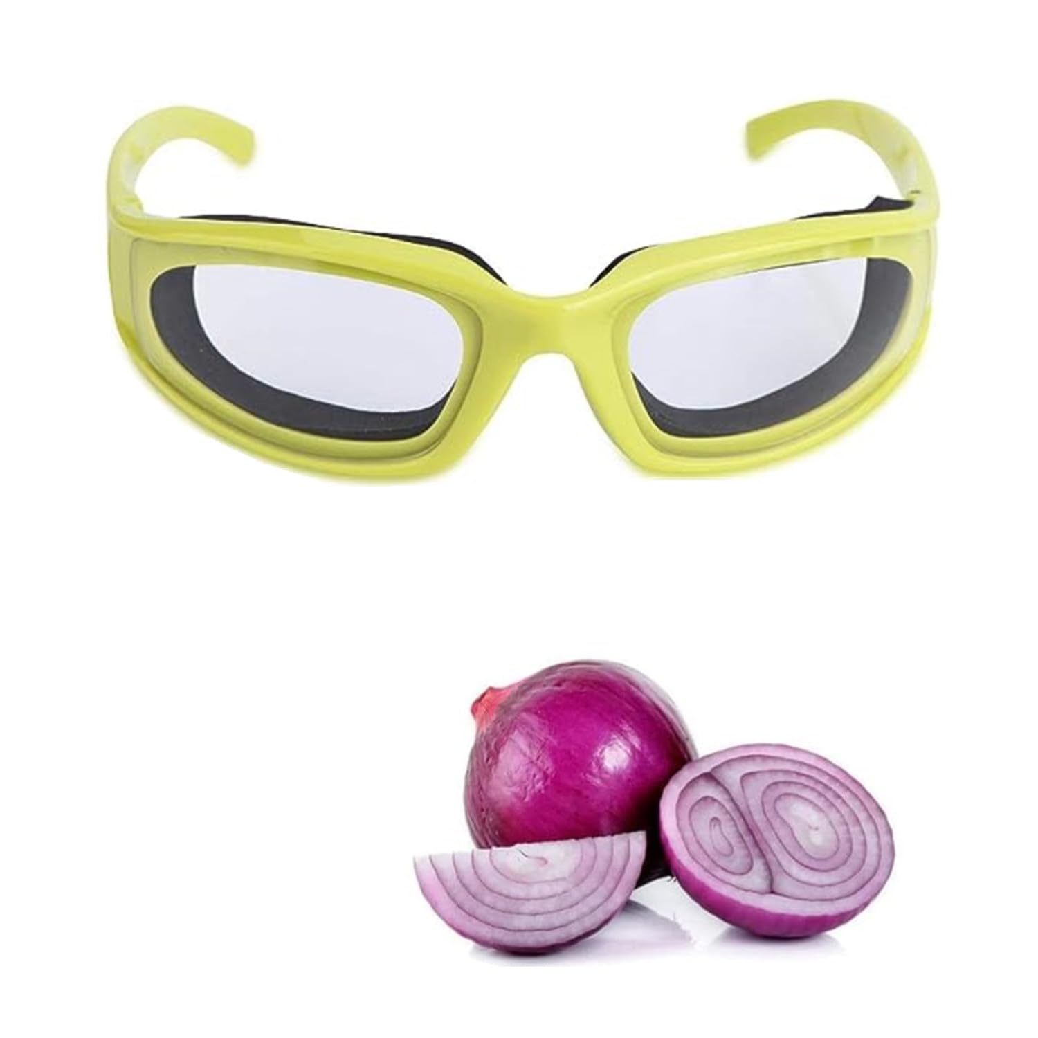 ZHjuju Onion Goggles,Tearless Glasses Eye Protect Durable Windproof Dustproof Eyes Protector Anti-splash Tearless Glasses for Cooking Biking Kitchen for Women Men Home Kitchen Green — image 1