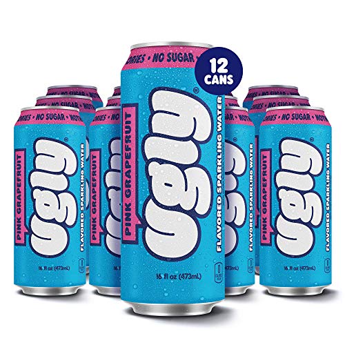Ugly Drinks Pink Grapefruit Sparkling Water, 12 Pack, 16oz Tallboy Cans