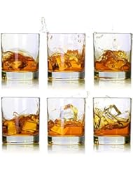 Whiskey Glasses-Premium 11 OZ Scotch Glasses Set of 6 /Old Fashioned Whiskey Glasses/Perfect Gift for Scotch Lovers/Style Glassware for Bourbon/Rum glasses/Bar whiskey glasses,Clear