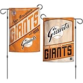 WinCraft San Francisco Giants/Cooperstown Garden Flags 2 sided 12.5"" x 18"", Beige, Orange, Black, White