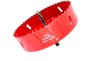 Hole Saw Drill Bit LAIWEI HSS Hole Cutter with Arbor for Wood,PVC Board and Plasterboard(5-1/2"(140mm Hole Saw))