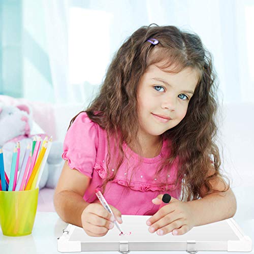 Small Dry Erase White Board - Magnetic Hanging Whiteboard for Wall Portable Mini Double Sided Easel Hold in Hand for Kids Drawing, Kitchen Grocery List, Cubicle Memo Board.