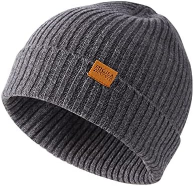 100% Merino Wool - Midweight Everyday Knit Cuff Beanie - Warm