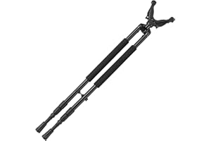 Trakiom Hunting Bipod, Shooting Tripod, Adjustable Shooting Bipod with 360° V Yoke Rest, Twist Lock, Lightweight Aluminum Frame, High Density Foam Handle and Spike Feet