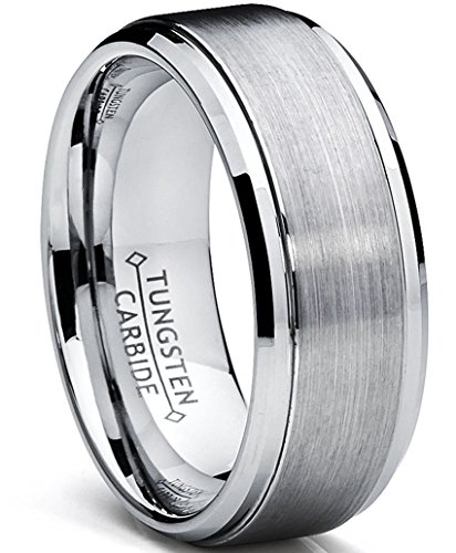 9MM High Polish/Matte Finish Men's Tungsten Ring Wedding Band Size 10
