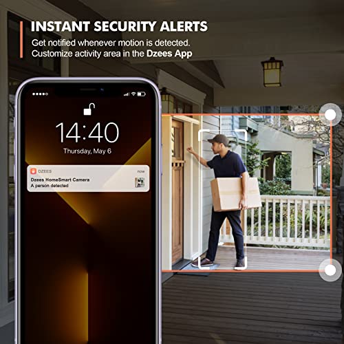 Dzees 2K Security Cameras Wireless Outdoor WiFi, Siren Alarm Spotlight