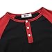 MrWonder Men's Casual Slim Fit Raglan Baseball 3/4 Sleeve 3 Button Henley T-Shirts Deep Gray and Red M