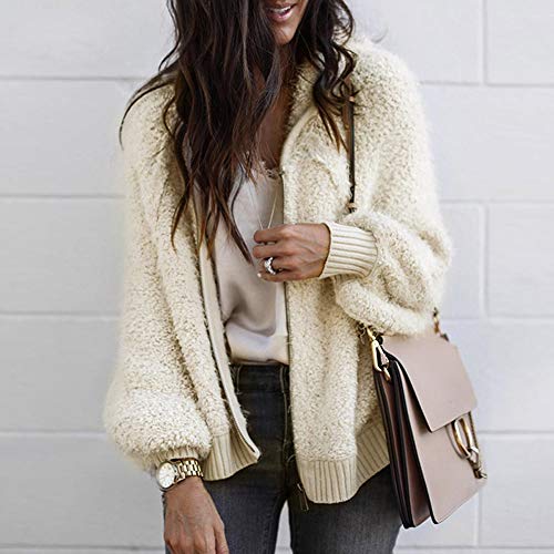 Jacket Women Winter Sale,Women Hooded Long Sleeve Zipper Pullover Blouse Shirts Coat Sweatshirt BG/S,Golf Equipment,Beige,S - Thumbnail 4