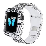 MLQSS Soft Silicone Shockproof Rugged Watch Band with Protective Case for Apple Watch 38mm 42mm,Sport Style Strap Bands Wristband for iWatch Series 3 Series 2 Series 1 Sport Edition