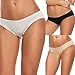 Ekouaer Women's Soft Stretch Low Rise Hipster Panties Underwear 3 Pack,Size 6/Medium