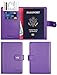 SimpacX Leather Passport Holder Wallet Cover Case Travel Wallet RFID Blocking 12 Contract Colors (Purple)