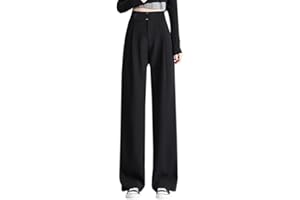 Betusline Women's Wide Leg Pants Business Casual Straight Office Trousers for Women, X-Small-3X-Large