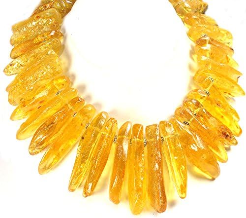 008 Ny6Design Amber Branch Huge Necklace w Silver Plated Toggle 19" N4051327g